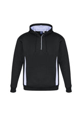 Adults Renegade Hoodie in Black, White, and Silver, XL size, featuring reflective trims, zip neck, and hand warmer pockets.