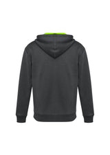 Adults Renegade Hoodie in Grey with Fluoro Lime and Silver, featuring a modern zip neck and reflective trims for safety.