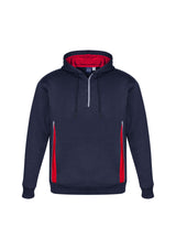 Navy/Red/Silver Adults Renegade Hoodie in 5XL, featuring reflective trims, zip neck, hand warmer pockets, and cozy fleece.