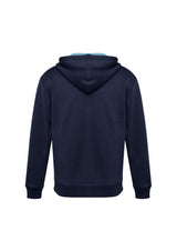 Adults Renegade Hoodie in Navy/Sky/Silver, XL size, featuring reflective trims, zip neck, and hand warmer pockets for comfort.