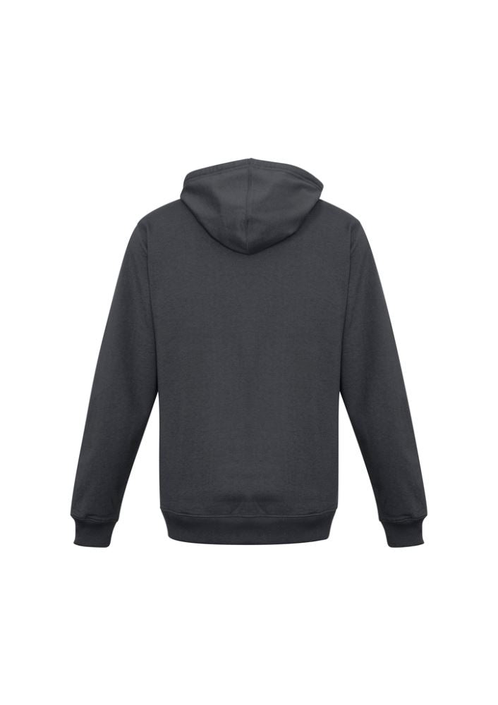 Charcoal Kids Crew Pullover Hoodie size 14, featuring a kangaroo pocket and ribbed cuffs for comfort and warmth.