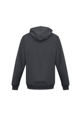 Charcoal Kids Crew Pullover Hoodie size 14, featuring a kangaroo pocket and ribbed cuffs for comfort and warmth.