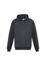 Kids Crew Pullover Hoodie in Charcoal, size 14, featuring a cozy kangaroo pocket and safe hoodless design for active comfort.