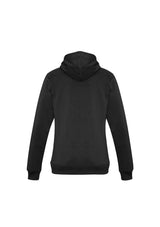 Ladies black pullover hoodie in size S with soft fleece, kangaroo pocket, and shoelace drawstring for a stylish, cozy fit.