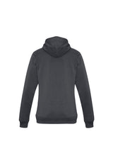 Ladies Crew Pullover Hoodie in charcoal, size 2XL, featuring a hood, kangaroo pocket, and soft fleece blend for comfort.