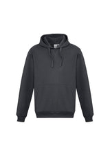 Charcoal 3XL Men's Crew Pullover Hoodie from Biz Collection with kangaroo pocket and wider drawstring hood.