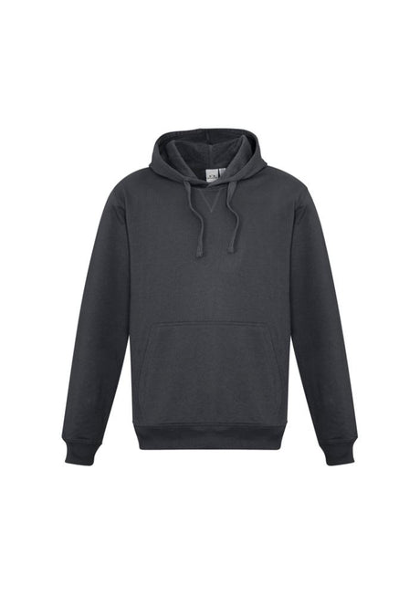 Charcoal 3XL Men's Crew Pullover Hoodie from Biz Collection with kangaroo pocket and wider drawstring hood.