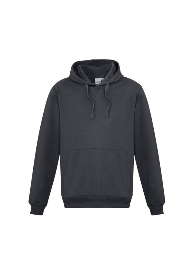 Charcoal 3XL Men's Crew Pullover Hoodie from Biz Collection with kangaroo pocket and wider drawstring hood.