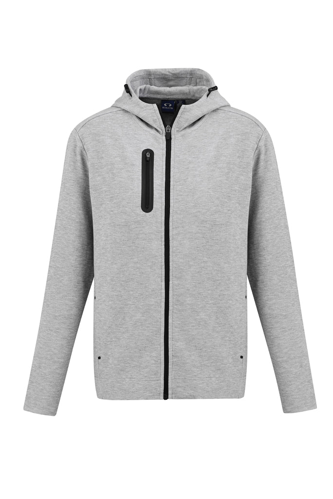 Ladies Neo Hoodie in Grey Marle, Size L, featuring an attached hood, zippered pocket, and soft, luxurious fabric.