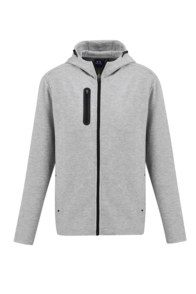 Ladies Neo Hoodie in Grey Marle, Size L, featuring an attached hood, zippered pocket, and soft, luxurious fabric.