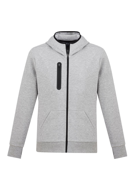 Men's Neo Hoodie in Grey Marle, Size M, featuring soft fabric, attached hood, zippered pocket, and ergonomic fit for comfort.
