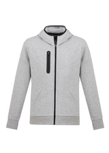 Men's Neo Hoodie in Grey Marle, Size S, featuring a high neck hood, zippered chest pocket, and ergonomic fit for comfort and style.