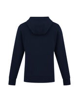 Navy Men's Neo Hoodie in XS, featuring soft fabric, ergonomic fit, attached hood, and practical zippered pocket.