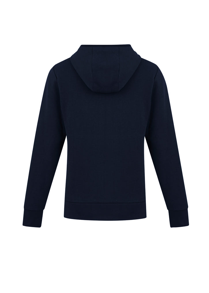 Men's Navy Neo Hoodie from Biz Collection, featuring an ergonomic fit, high neck hood, and convenient pockets for comfort and style.