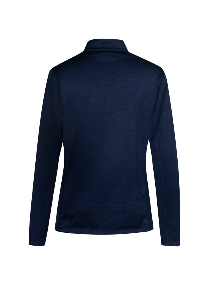 Navy solid Ladies Monterey Top with 1/2 zip collar and honeycombed fleece, offering warmth and comfort in an elegant design.