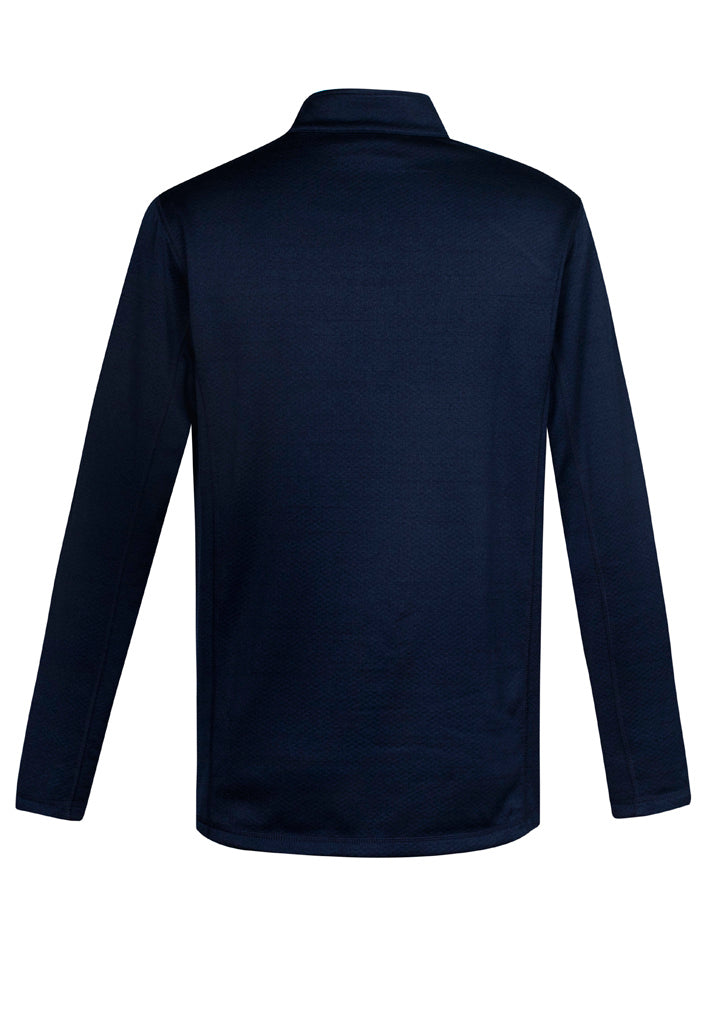 Navy solid mens Monterey top in 3XL, crafted from 100% polyester knit, featuring a 1/2 zip collar and honeycombed fleece for warmth.