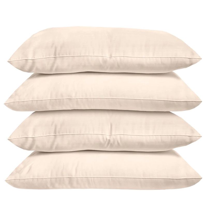 King single fitted sheet set in sand, made of 100% cotton with 250 thread count, includes 2 fitted sheets and 2 pillowcases.