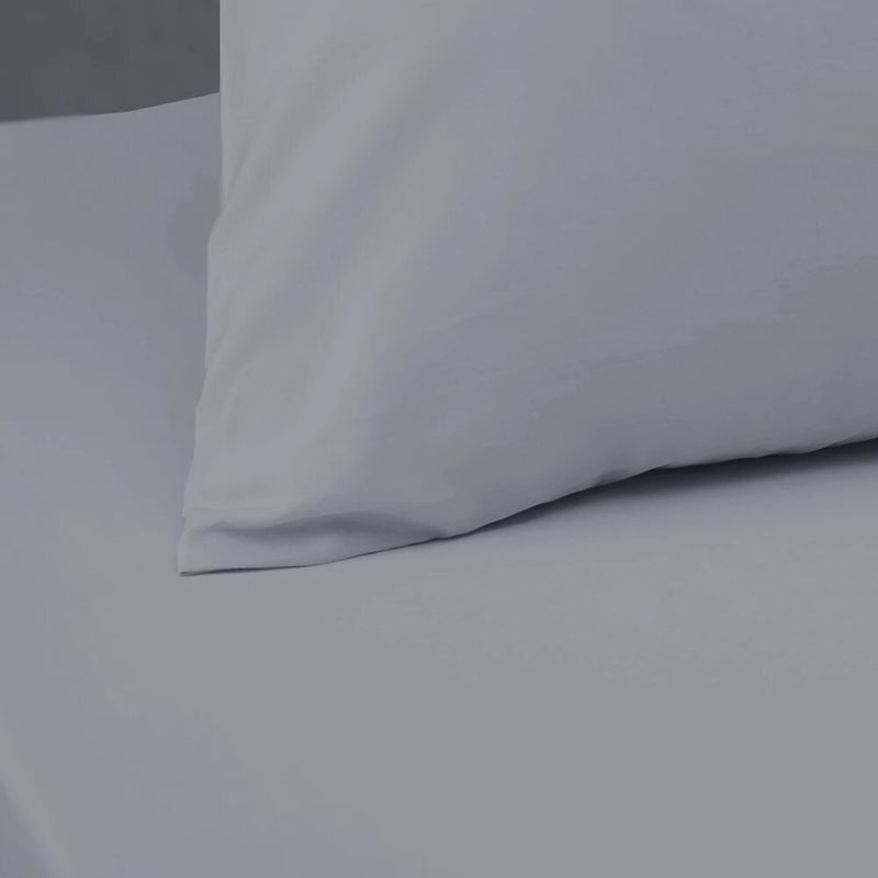 Bambury Queen Sheet Set in Storm, featuring 100% breathable cotton, two fitted sheets, and four pillowcases for a luxurious sleep.