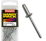 Champion Aluminium Blind Rivets, 1/8in medium, pack of 10—strong, corrosion-resistant fasteners for versatile projects.