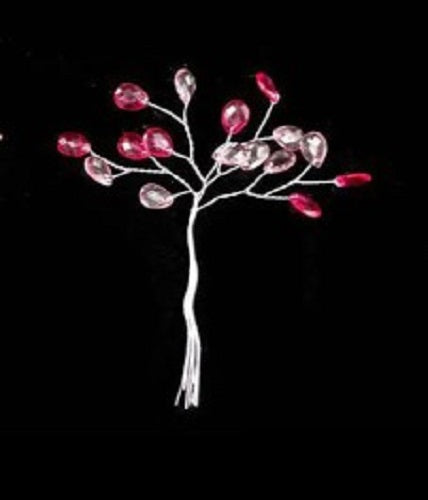 Stunning Mini Crystal Pick in beauty pink, perfect for enhancing floral arrangements and holiday decor with elegance.