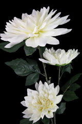 Set of 5 white artificial giant dahlias, 125cm tall, perfect for elegant home decor and events, made from high-quality poly silk.