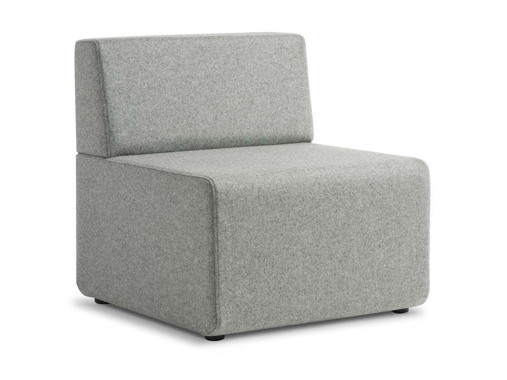 Contemporary Seattle Modular Single chair in Blazer Surrey, featuring stylish upholstery and high-comfort padding for versatile seating.