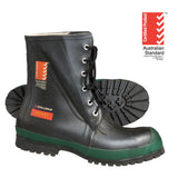 Men's Size 8 Ashley Safety Gumboots with steel toe, waterproof gusset, and oil-resistant sole for durable, comfortable protection.