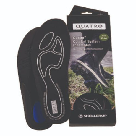 Quatro Innersole (Size 9-11) offers shock absorption, breathability, and targeted heel and arch support for all-day comfort.