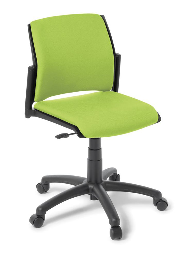 Stylish Spring Swivel Chair with plush upholstery, gaslift height adjustment, and sturdy swivel base, ideal for public and student spaces.