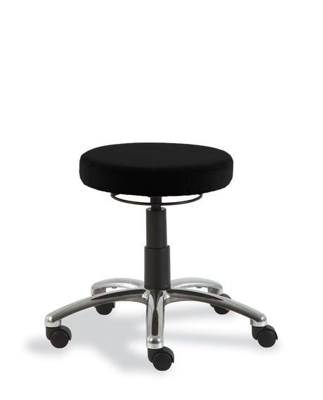 Adjustable Stool with Swivel Base featuring a vibrant Fiesta Back, polished base, and deluxe comfort seat for versatile use.