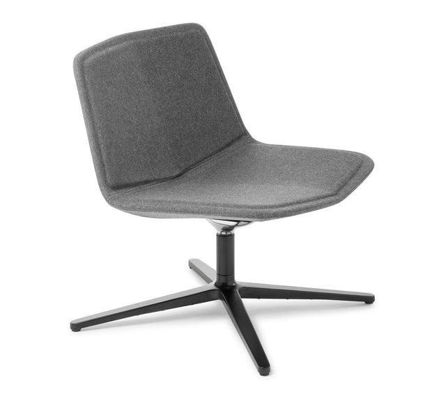 Elegant black Lounge Chair Stratos with 4-point swivel, upholstered in Augustus Armour for luxurious comfort and style.