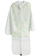 Soft cotton baby swaddle in Green Bubbles design, featuring mesh panels, double zip, and secure wrap for ultimate comfort.