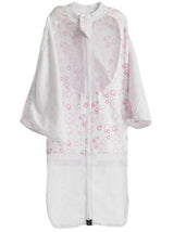 Lightweight cotton swaddle in Pink Bubbles, featuring adjustable fit, mesh panels, and double zip for easy diaper changes.