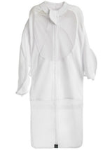 Comfortable plain white baby swaddle with mesh panels for ventilation, adjustable fit, and double-ended zip for easy diaper changes.