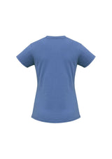 Ladies Ice Tee in Denim, size 14 from Biz Collection, featuring breathable fabric, ribbed neck, and durable design for stylish comfort.