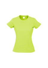 Ladies Ice Tee in Fluoro Yellow/Lime, Size 16, designed for comfort and visibility during outdoor activities.