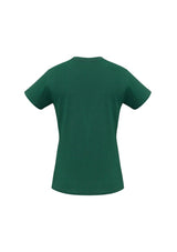 Ladies Ice Tee in Forest, size 24, featuring a vibrant design, stretchy neck, and durable hem for comfort and style.