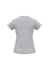 Ladies Ice Tee in Grey Marle, size 22, featuring comfortable 100% cotton fabric, ribbed neck, and durable design for everyday wear.