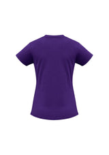 Vibrant purple Ladies Ice Tee from Biz Collection, size 6, featuring soft cotton, ribbed neck, and durable design for casual wear.