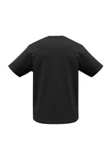 Kids Ice Tee in Black, Size 10, featuring soft combed cotton, stretchable collar, and durable construction for active wear.