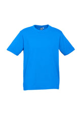Bright Neon Cyan Kids Ice Tee, Size 4 from Biz Collection, crafted from premium cotton with ribbed collar for comfort.