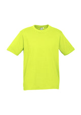 Vibrant Fluoro Yellow/Lime Kids Ice Tee, Size 12, crafted from soft, durable fabric for active play and sports.