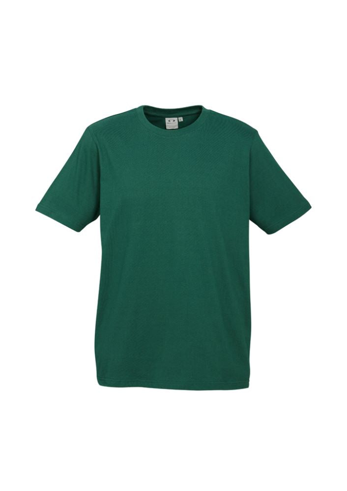 Kids Ice Tee in Forest green, size 12, made from 100% soft cotton; features ribbed collar and durable construction for active wear.