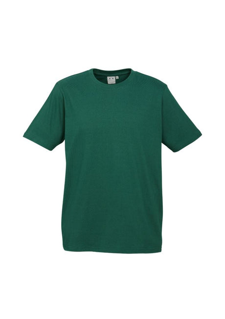 Kids Ice Tee in Forest green, size 12, made from 100% soft cotton; features ribbed collar and durable construction for active wear.