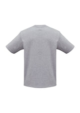 Kids Ice Tee in Grey Marle, Size 16, showcasing soft cotton fabric, ribbed collar, and durable design for everyday wear.