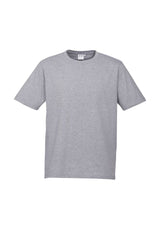 Kids Ice Tee in Grey Marle, size 6; made from soft cotton, featuring a durable design and stylish ribbed collar for comfort.