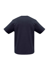 Navy Kids Ice Tee by Biz Collection, Size 8, crafted from soft cotton with ribbed collar, perfect for comfort and style.