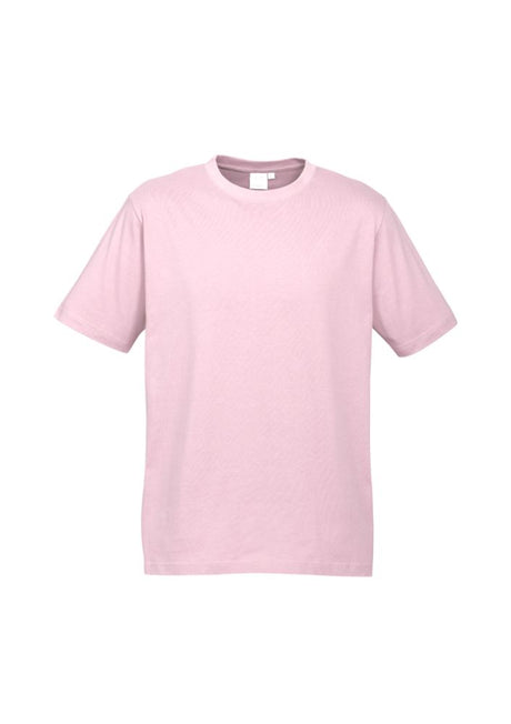 Kids Ice Tee in vibrant pink, size 16, made from soft cotton with a ribbed collar and durable stitching, perfect for active play.