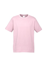 Kids Ice Tee in vibrant pink, size 6, made from soft 100% cotton with a ribbed collar for comfort and durability.