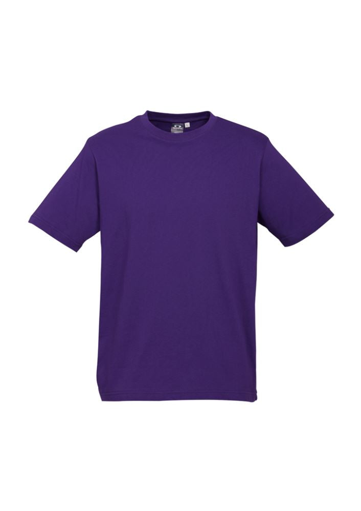 Kids Ice Tee in vibrant purple, size 6, made from soft cotton with a ribbed collar and durable seams for stylish comfort.